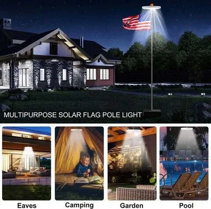 Solar Flagpole Light with 700 Lumens and Dusk Sensor