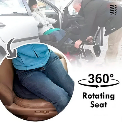Swivel Seat Cushion with Foam Padding and Grip Base for Cars and Chairs