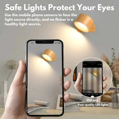 Rechargeable Wall Lamp with 360° Rotation and Three Color Temperatures, Touch Control