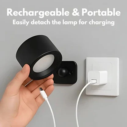 Rechargeable Wall Lamp with 360° Rotation and Three Color Temperatures, Touch Control