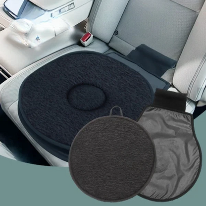 Swivel Seat Cushion with Foam Padding and Grip Base for Cars and Chairs