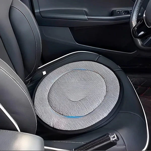 Swivel Seat Cushion with Foam Padding and Grip Base for Cars and Chairs