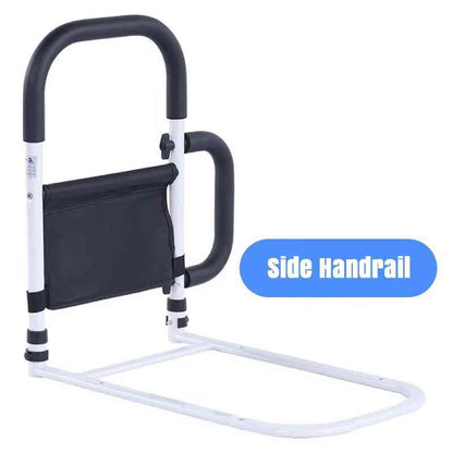 Adjustable Bed Rail with Dual Foam Handles and Storage Pocket, Tool Free Setup