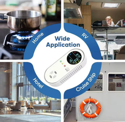 Carbon Monoxide and Natural Gas Detector with Temperature and Humidity Display