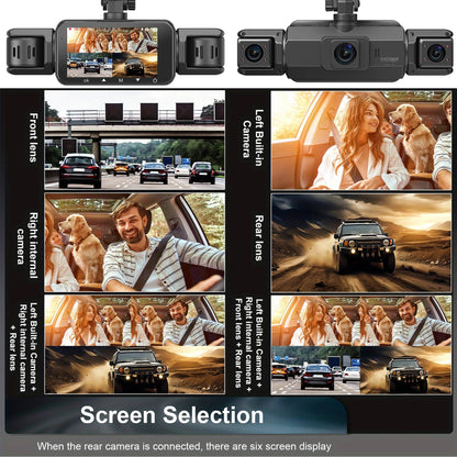 Four-Camera Wireless Dash Cam with Night Vision and Impact Detection, 1920P Front