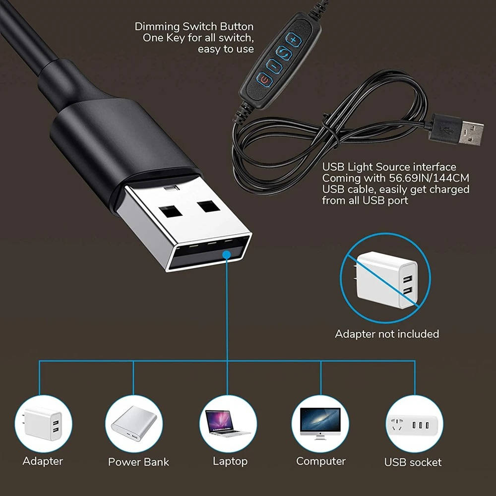 Clamp On Desk Lamp with Flexible Gooseneck and 10 Brightness Levels, 3 Color Temperatures