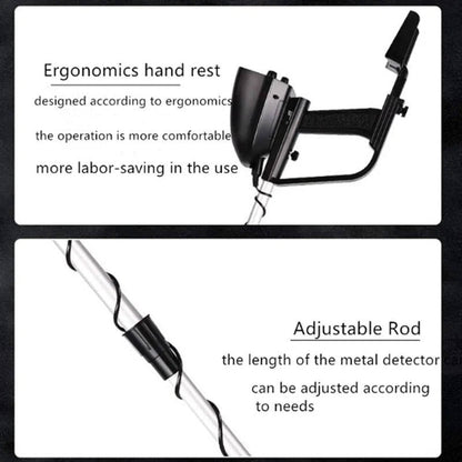 Adjustable Metal Detector with Dual Detection Modes and Waterproof Coil, 11.81in Depth