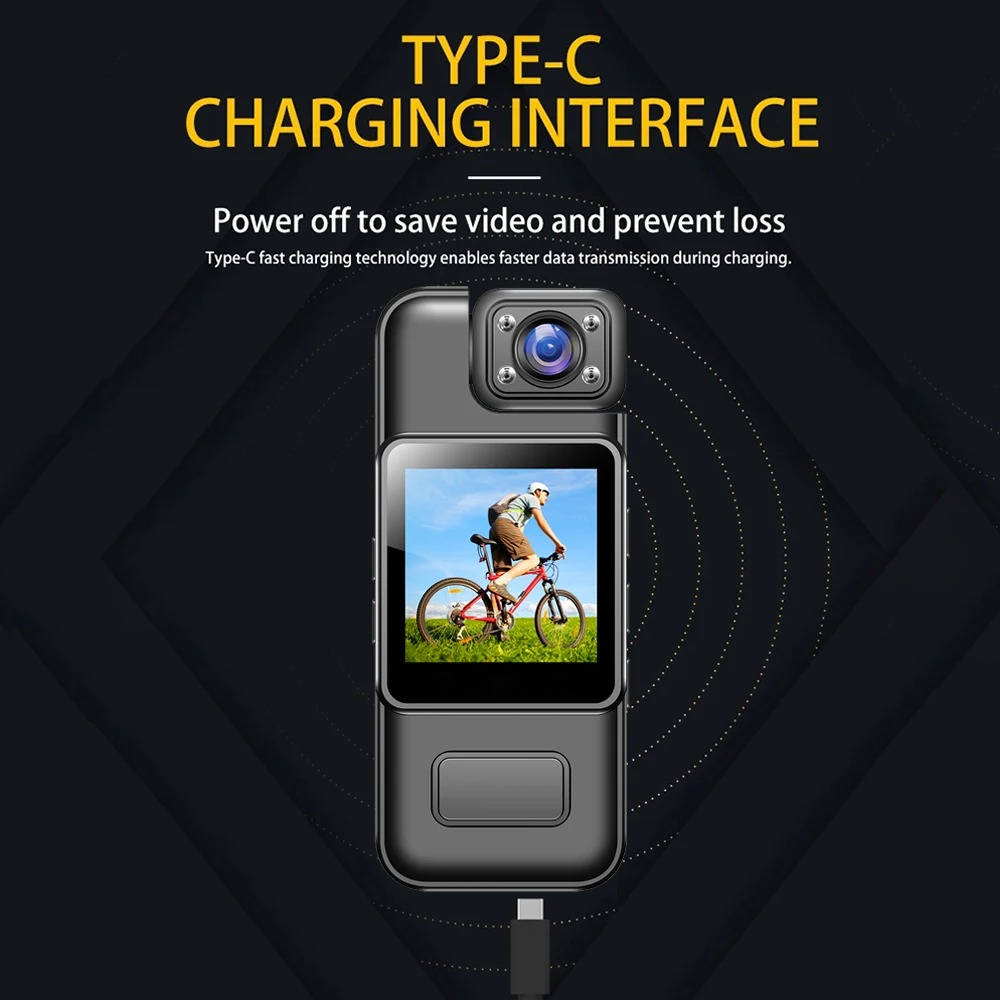 Clip-On Body Camera with 4K Recording and Night Vision, Wireless Live View
