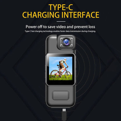 Clip-On Body Camera with 4K Recording and Night Vision, Wireless Live View