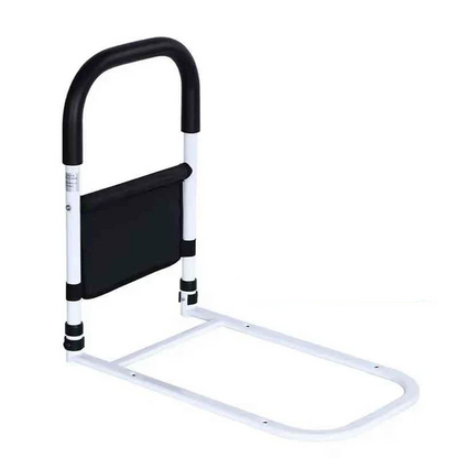 Steel Bedside Support Handle with Padded Hand Grip and Strap Mount for Home Bedrooms