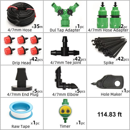 Automatic Garden Drip Irrigation System with Eight-Hole Heads and Flow Control
