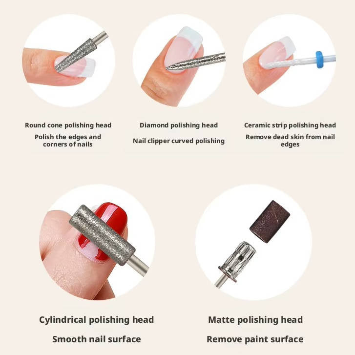 Electric Nail Drill with 8 Interchangeable Bits and LED Display for Gel, Acrylic, and Dip Nails