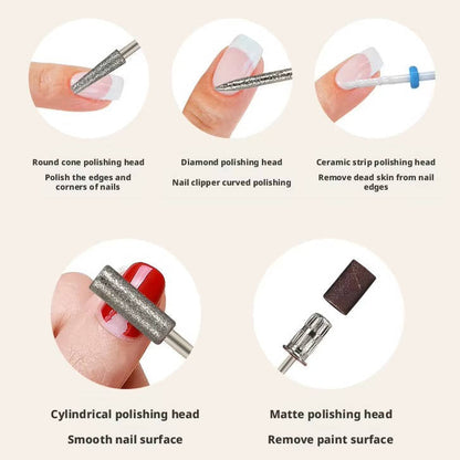 Electric Nail Drill with 8 Interchangeable Bits and LED Display for Gel, Acrylic, and Dip Nails