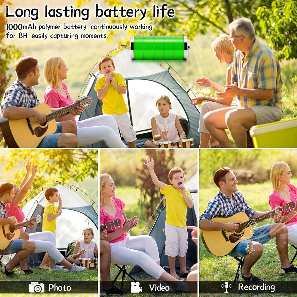 Clip-On Body Camera with 4K Recording and Night Vision, Wireless Live View