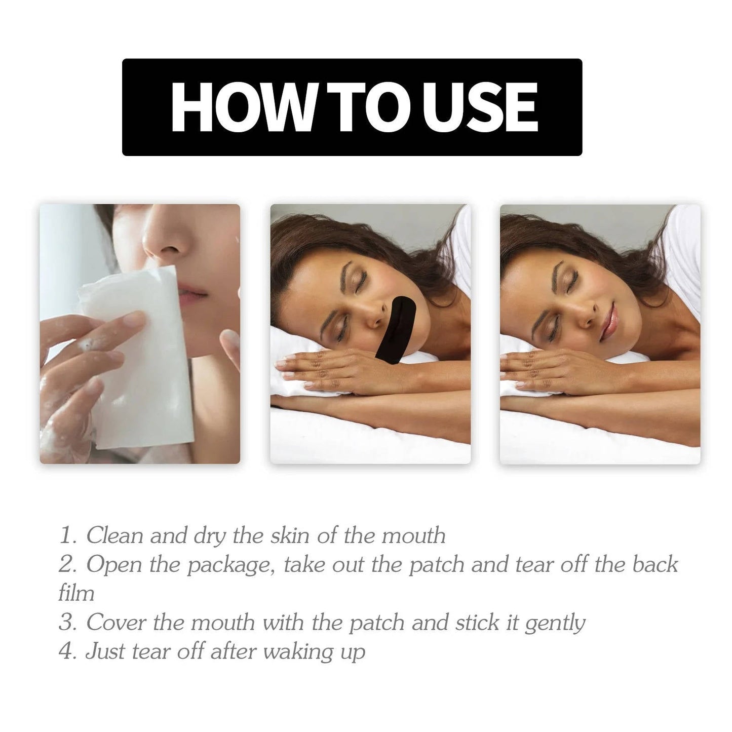 Mouth Breathing Sleep Tape with Microporous Design and Bamboo Charcoal Fiber