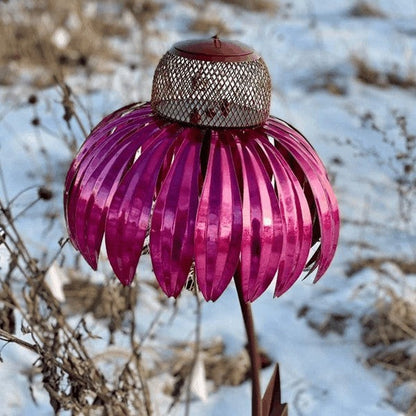 Metal Bird Feeder with Hinged Lid and Drainage Design, Hanging Hook Included