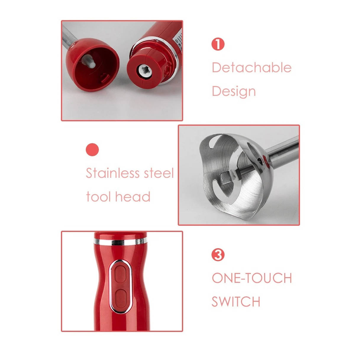 Hand Blender with Milk Frother and Chopper Bowl, 1000W 20 Speed
