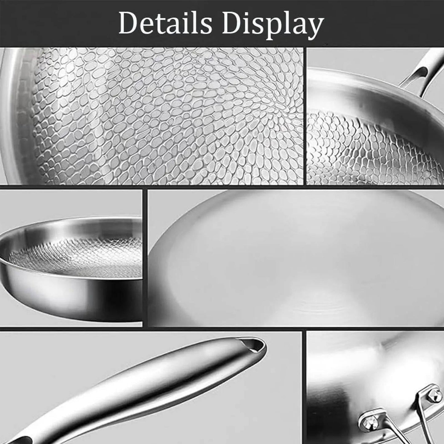 Titanium Steel Pan with Fish Scale Texture and Curved Rim, Chemical Free
