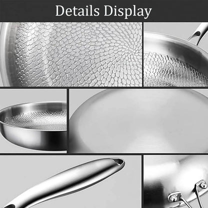 Titanium Steel Pan with Fish Scale Texture and Curved Rim, Chemical Free