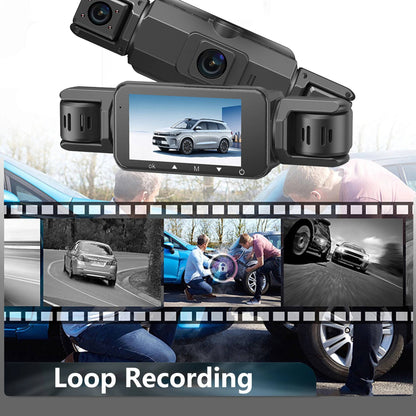 Four-Camera Wireless Dash Cam with Night Vision and Impact Detection, 1920P Front