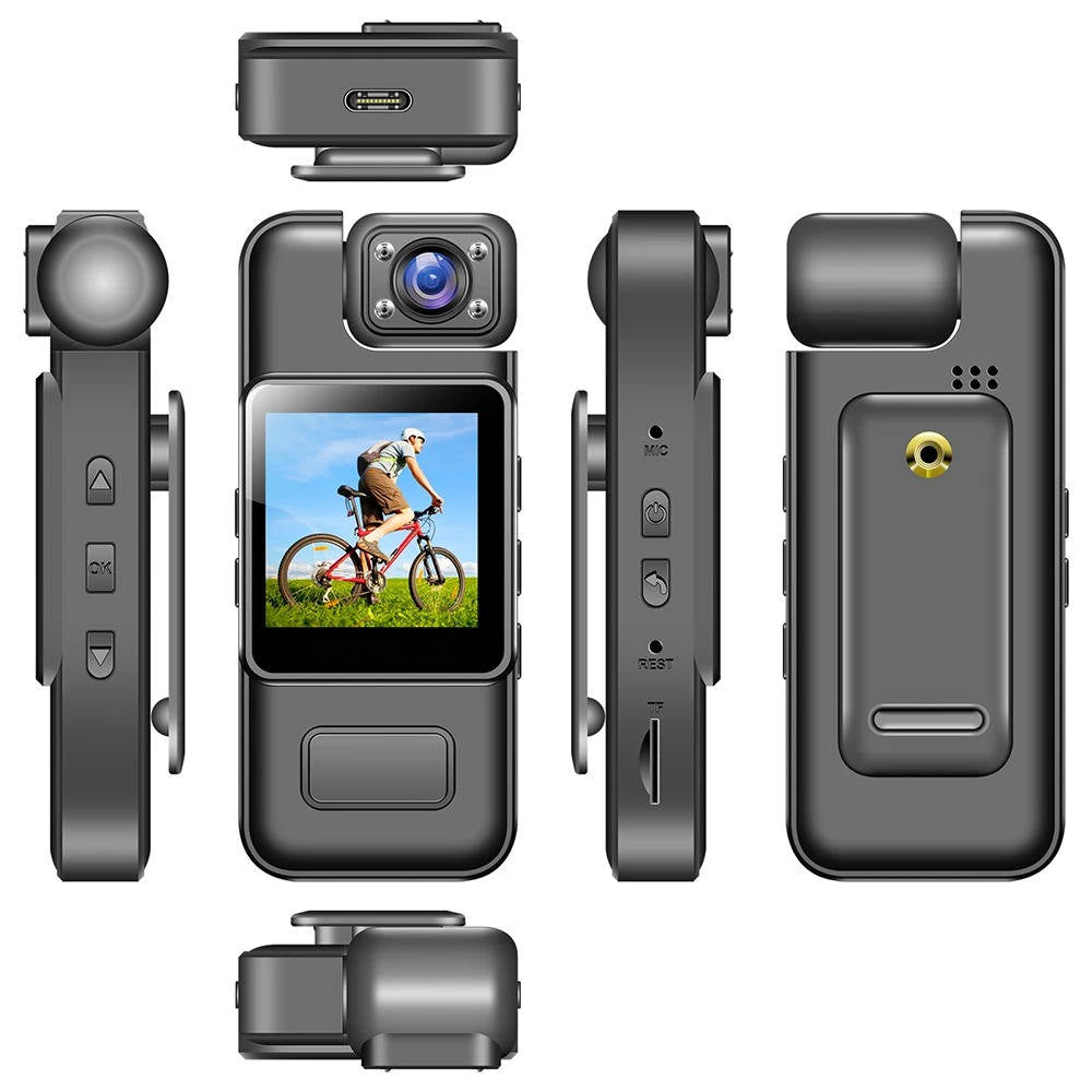 Clip-On Body Camera with 4K Recording and Night Vision, Wireless Live View