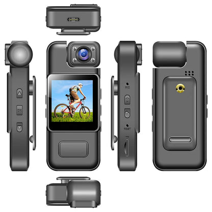 Clip-On Body Camera with 4K Recording and Night Vision, Wireless Live View