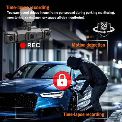 Four-Camera Wireless Dash Cam with Night Vision and Impact Detection, 1920P Front