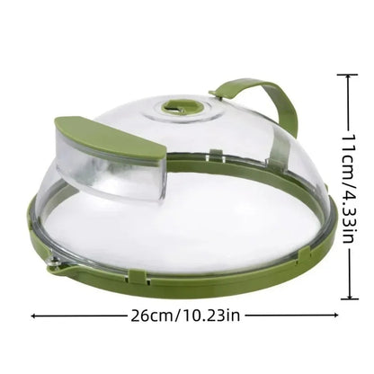 Microwave Splatter Dome with Adjustable Steam Vent and Water Reservoir for 10 Inch Plates