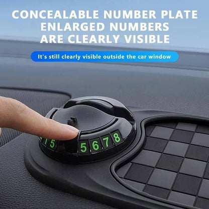 Dashboard Phone Mount with 360-Degree Rotation and Storage Compartments