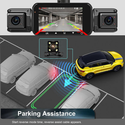 Four-Camera Wireless Dash Cam with Night Vision and Impact Detection, 1920P Front