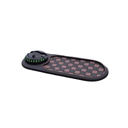 Dashboard Phone Mount with 360-Degree Rotation and Storage Compartments