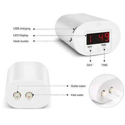 Plant Watering System with Rechargeable Battery and LCD Timer for 2-8 Pots