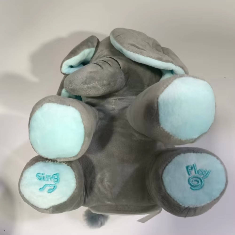 Interactive Plush Elephant with Peekaboo and Musical Modes, Foot-Activated Controls All Vera Mart