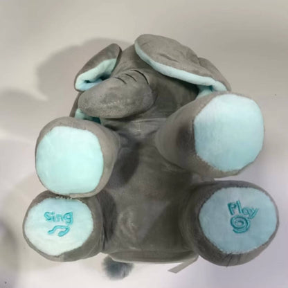 Interactive Plush Elephant with Peekaboo and Musical Modes, Foot-Activated Controls All Vera Mart