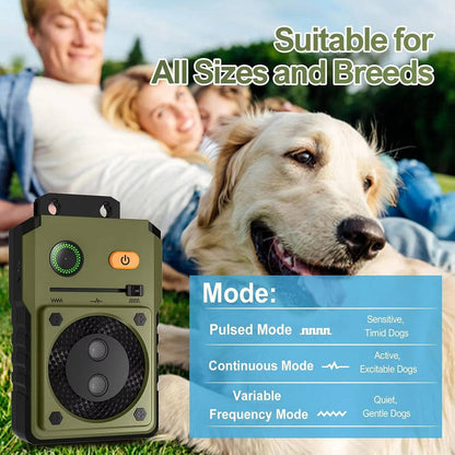 Ultrasonic Bark Deterrent with Automatic Detection and 3 Frequency Modes, 50ft Range