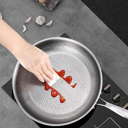Titanium Steel Pan with Fish Scale Texture and Curved Rim, Chemical Free