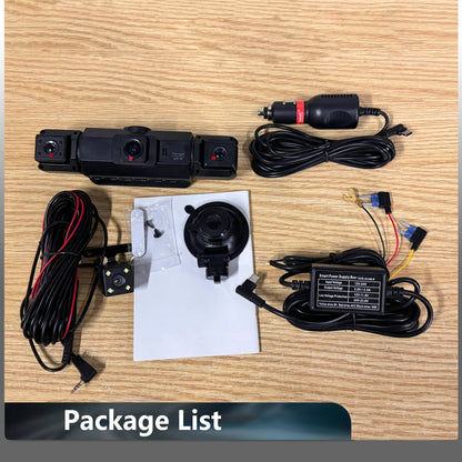 Four-Camera Wireless Dash Cam with Night Vision and Impact Detection, 1920P Front