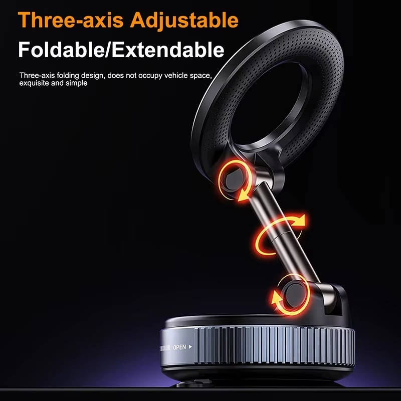 Magnetic Phone Holder with 360° Rotation and Suction Mount for Vehicles All Vera Mart