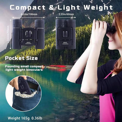 Bird Watching Binocular with 40x Magnification and HD Glass Optics, Foldable Design