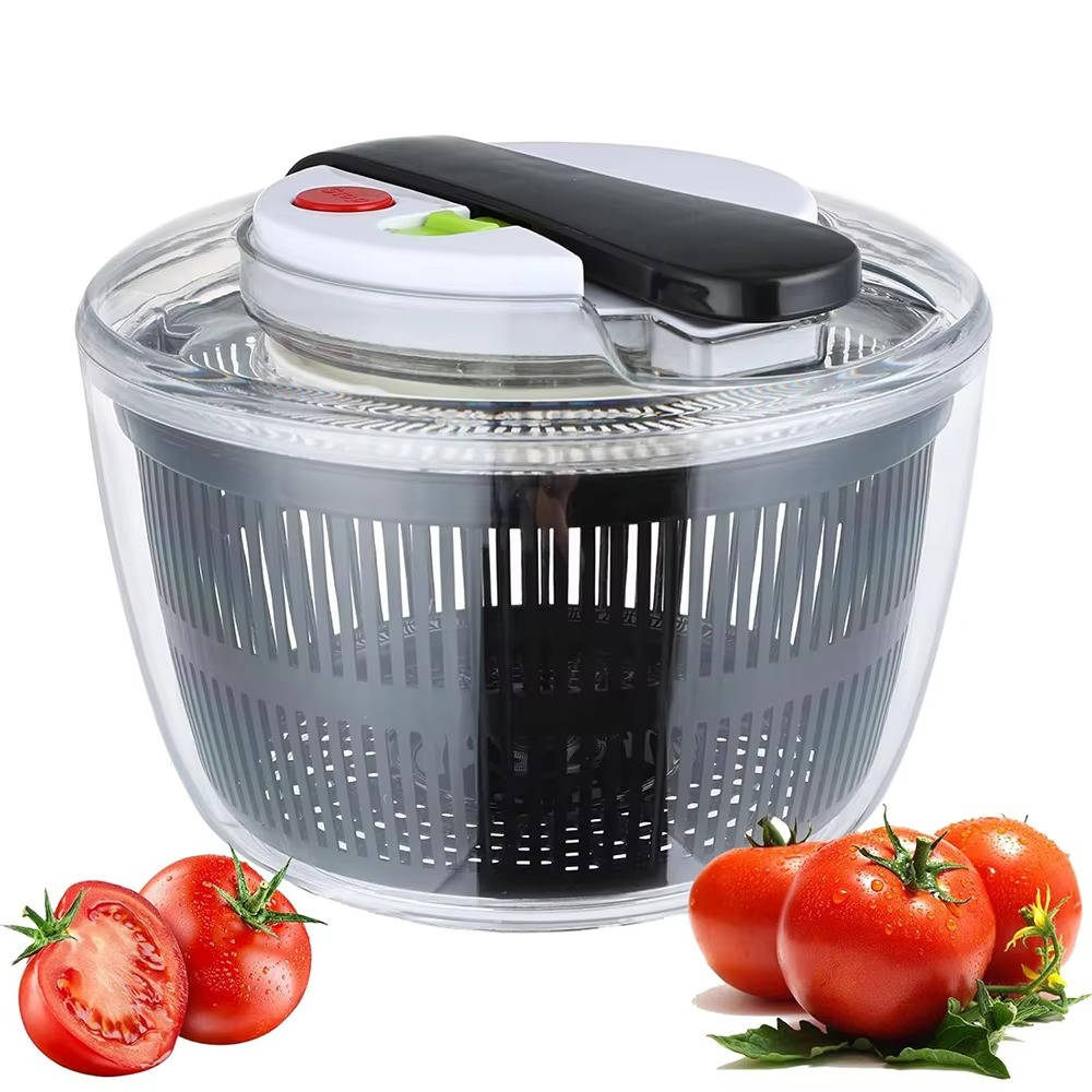 Salad Spinner 3L with One Hand Press and Instant Brake Button, Removable Colander Basket