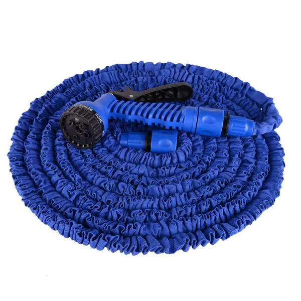 Expandable Garden Hose with Brass Connectors and Adjustable Nozzle