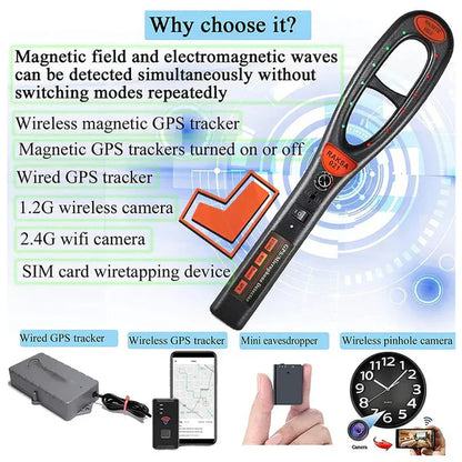 RF Signal Detector with Detection Tube and Multi-Alert Modes