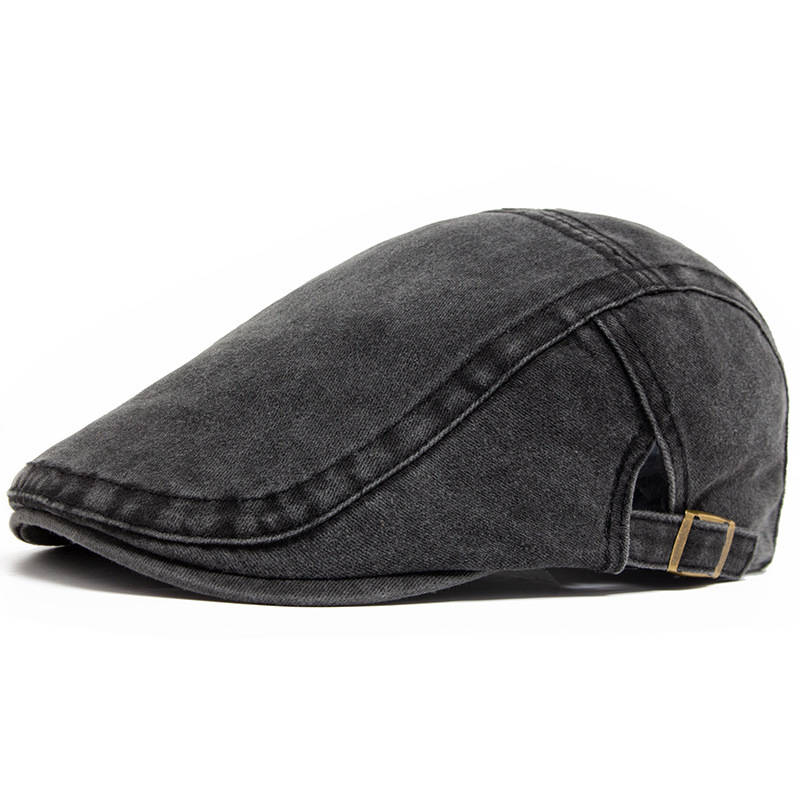 Vintage Newsboy Cap with Eight Panel Construction and Adjustable Interior Band