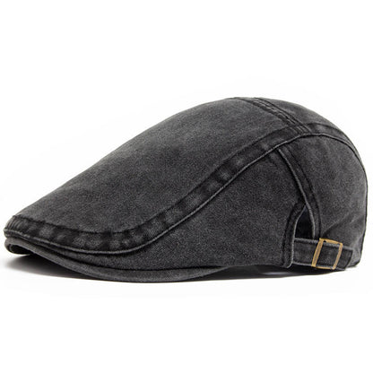 Vintage Newsboy Cap with Eight Panel Construction and Adjustable Interior Band