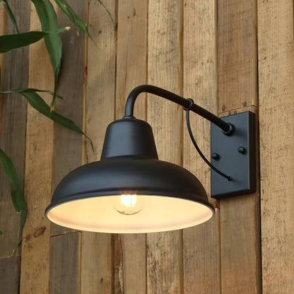 Wall Mount Barn Light with Matte Black Finish and E26/E27 Bulb Compatibility