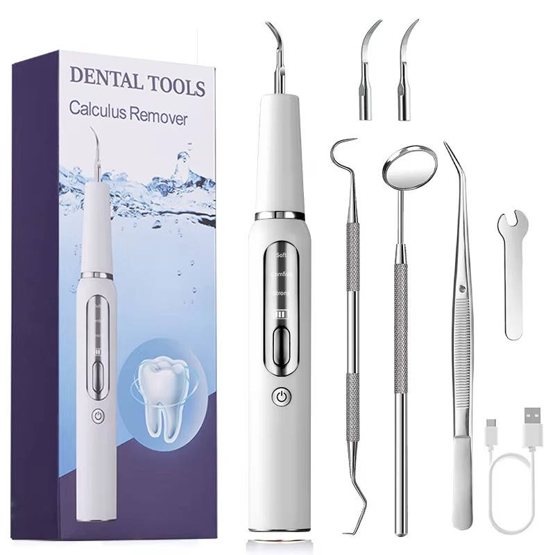 Ultrasonic Dog Tartar Removal Tool with LED Light and Gum Protection Sensor