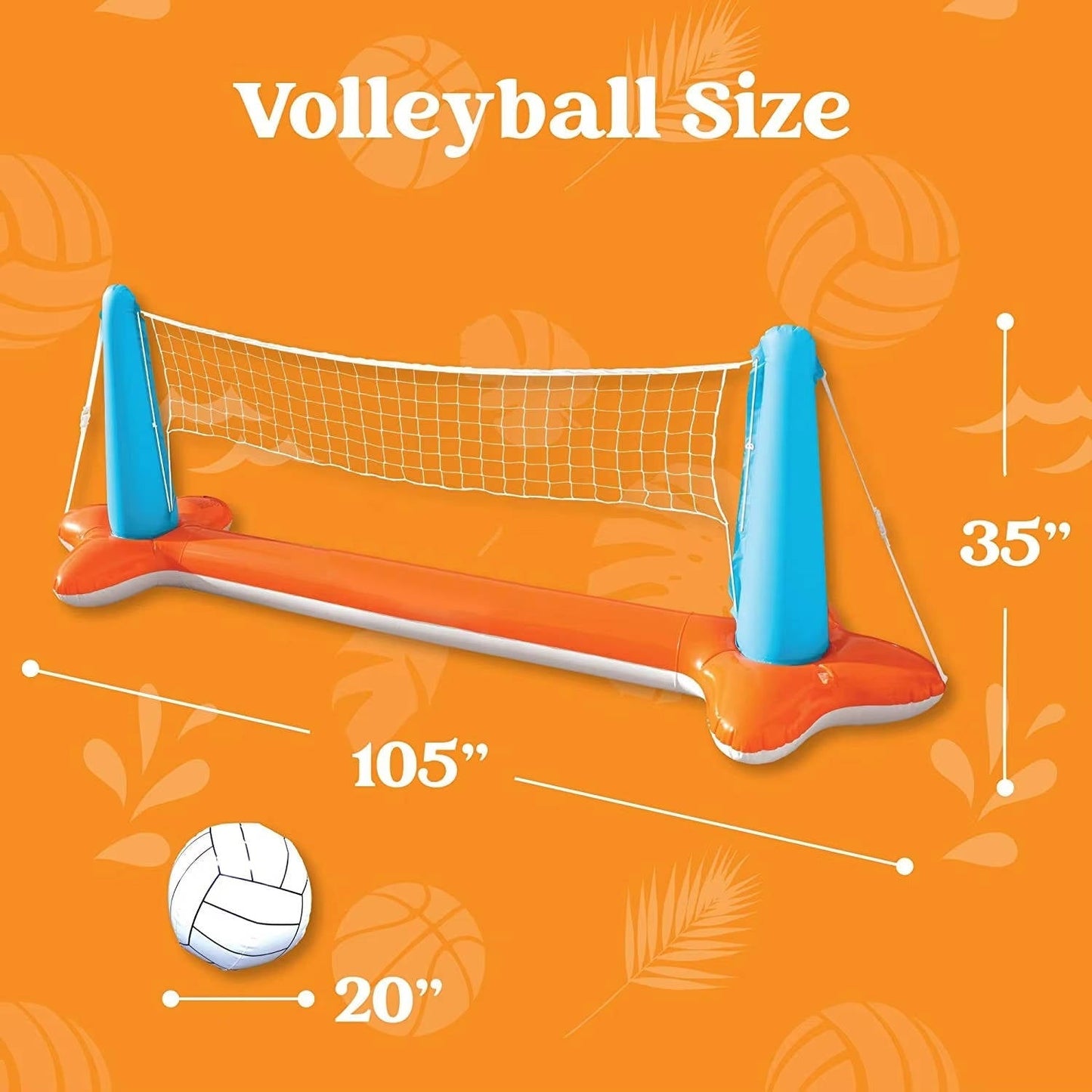 Pool Volleyball and Basketball Net with Fillable Anchor Bags, Complete Game Set