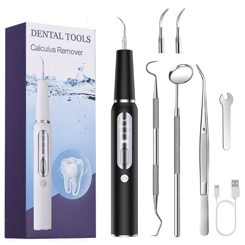 Ultrasonic Dog Tartar Removal Tool with LED Light and Gum Protection Sensor