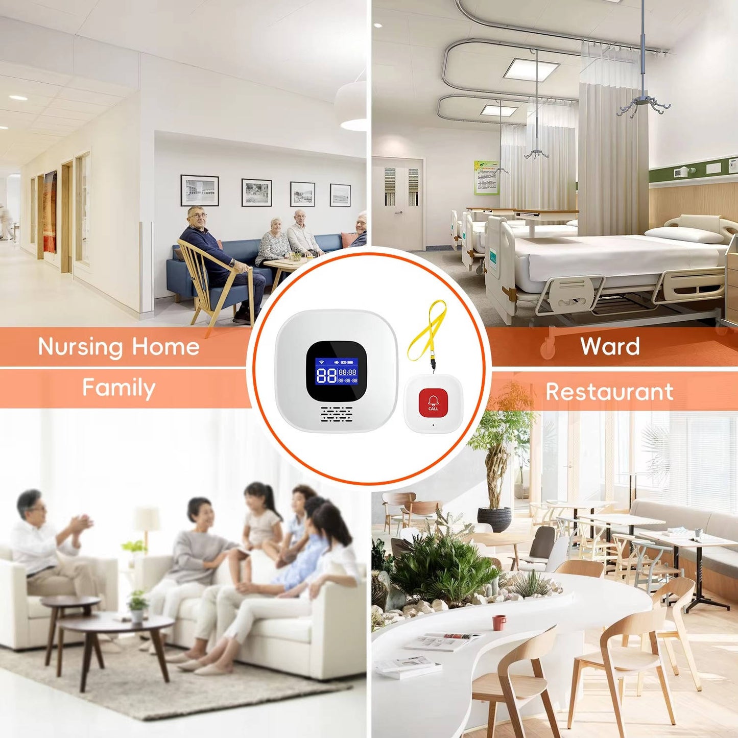 Wearable SOS Alert Button with Wireless Receiver and Mobile App Notifications
