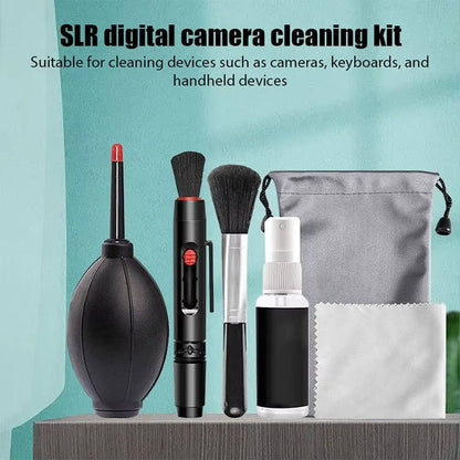 Lens Cleaning Kit with Air Blower and Double Sided Pen, 6-Tool Set